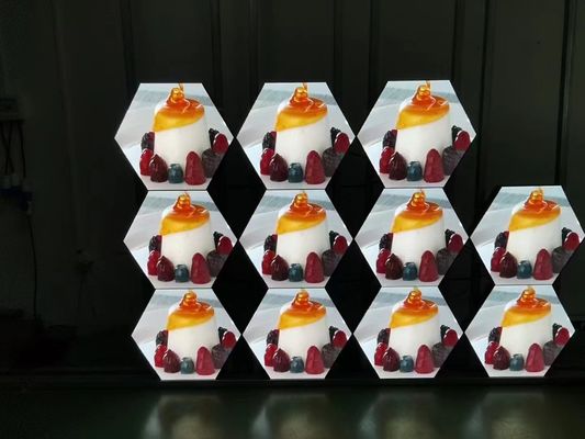 OEM P4 Creative LED Display Screen Hexagon For Airport Subway
