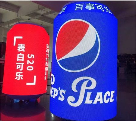 Indoor Advertising Flexible Led Display Screen Panel Beer Cola Cans OEM