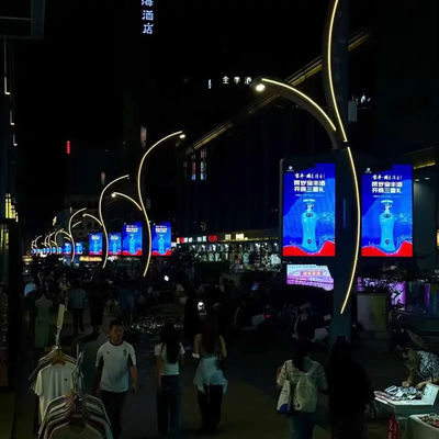 outdoor street lighting pole led display P4 Light Pole Led Screen