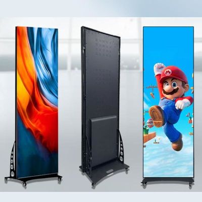 Floor Standing Led Digital Poster Display Control Wifi USB Movable Advertising LED Screen