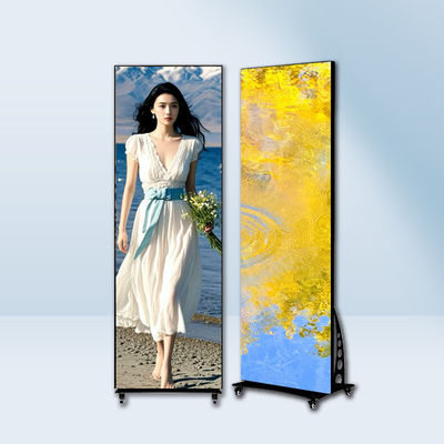 Floor Standing Led Digital Poster Display Control Wifi USB Movable Advertising LED Screen