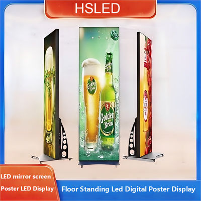 Floor Standing Led Digital Poster Display Control Wifi USB Movable Advertising LED Screen
