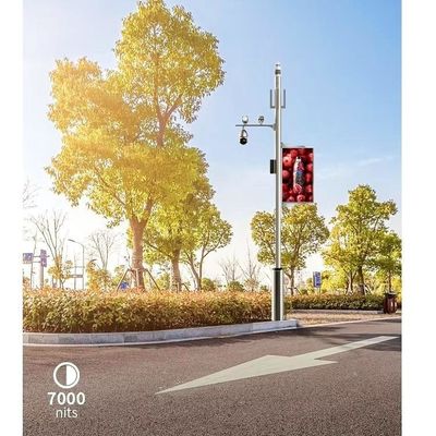 P4 Outdoor Street Light Pole LED Display Standing Street LED Screen